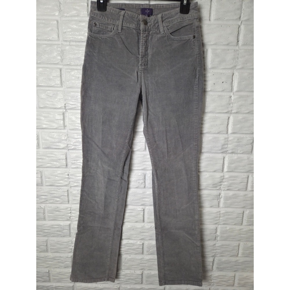 NYDJ Not Your Daughters Jeans Women's sz 6 corduroy pants Marilyn straight Gray